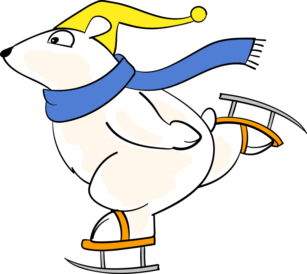 Skating Polar Bears Clipart (1006x899), Png Download