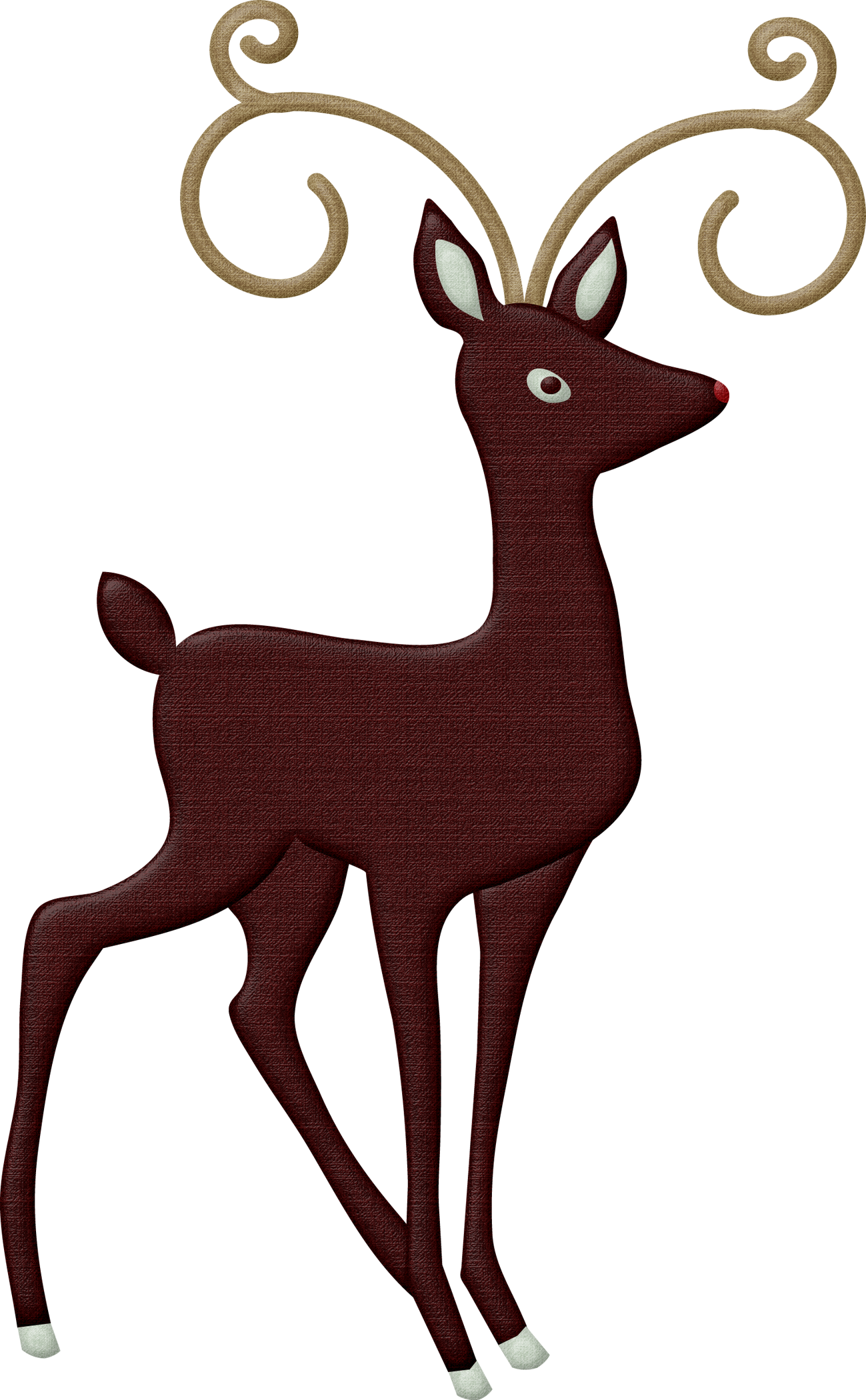 Christmas Reindeer Clip Art - Animals Png Facing Right Transparent Png (1299x2100), Png Download
