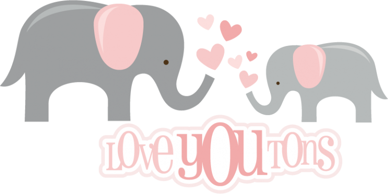Love You Tons Svg Files For Scrapbooking Elephant Svg Clipart (800x401), Png Download