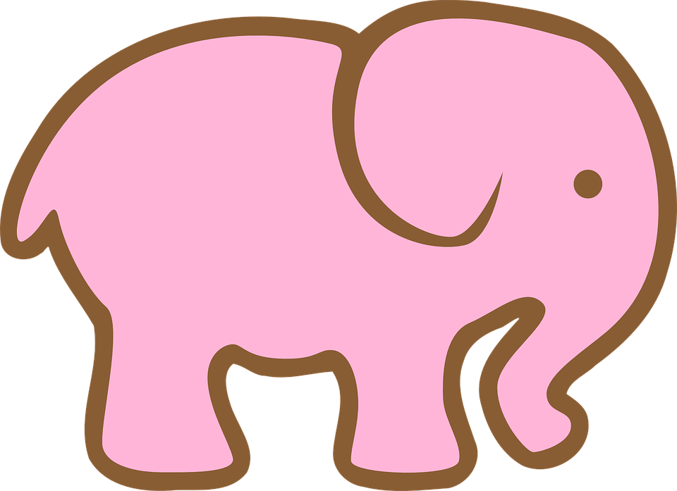 No Pienses En Un Elefante Rosa Clipart (960x697), Png Download