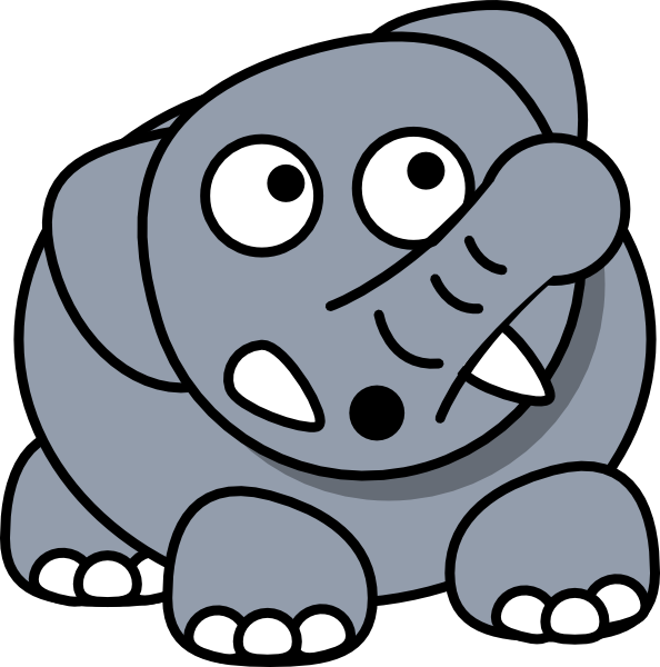 Worried Elephant Cartoon Clipart (594x600), Png Download