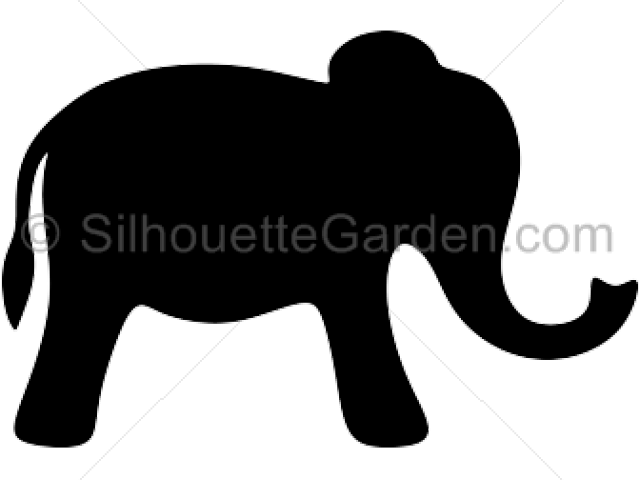 Silhouettes Clipart Elephant - Simple Elephant Silhouette - Png Download (640x480), Png Download