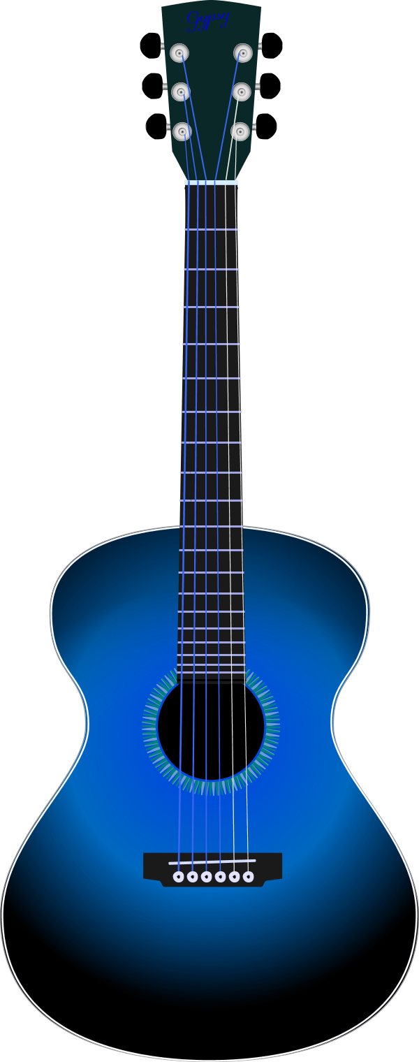 Blue - Guitar - Clipart - Png Download (600x1520), Png Download