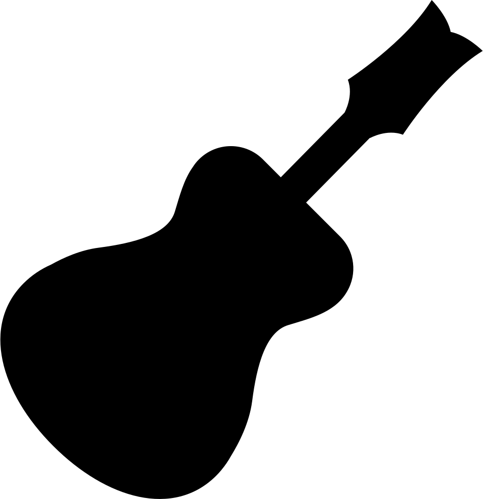 Traditional Guitar Black Silhouette Shape Svg Png Icon - Silhuetas De Instrumentos Musicais Clipart (948x980), Png Download