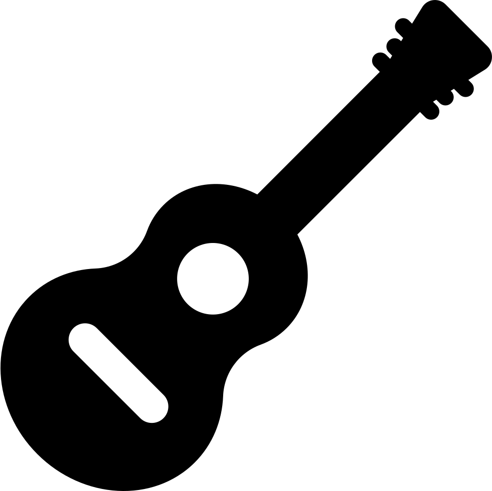 Inclined Png Icon Free - Black And White Guitar Vector Clipart (981x980), Png Download