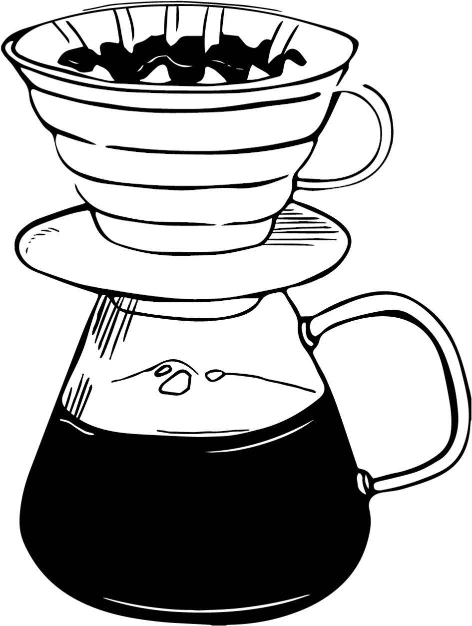 Step 1 Place Your Kalita Wave Filter In Your Kalita - Kalita Wave Sketch Clipart (1000x1426), Png Download