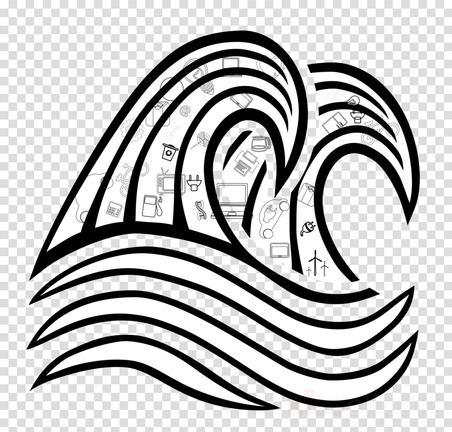 Download Png Of Black And White Waves Clipart Black - Drawing Wave Clipart Png Transparent Png (900x860), Png Download