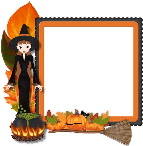 Tubes Halloween Page 2 Wood Border Clip Art Wave Border - Cadre Photo Halloween - Png Download (600x592), Png Download