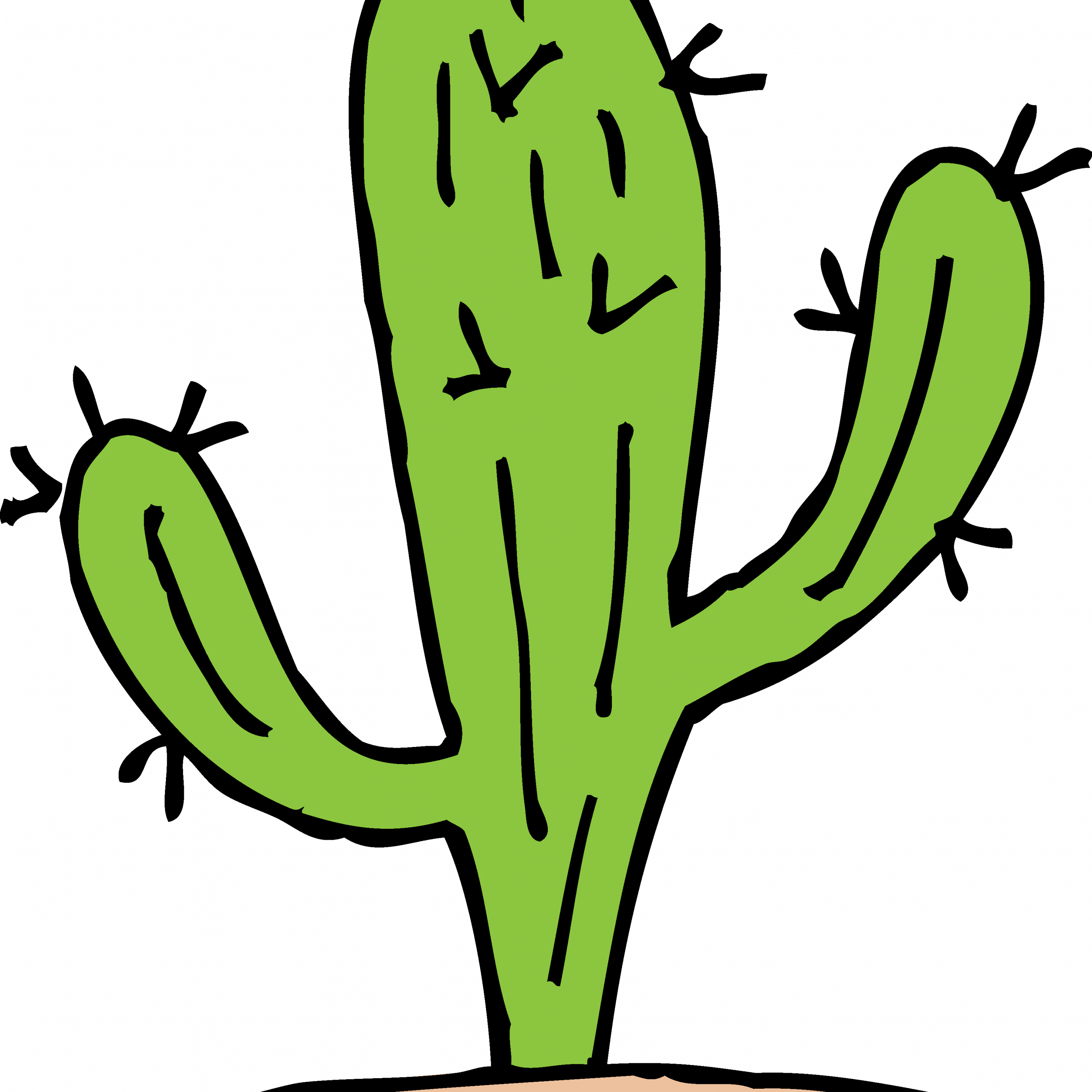 Cactus Clipart New Mexico Pencil And In Color Cactus - Cactus Clipart Black And White - Png Download (3000x3000), Png Download
