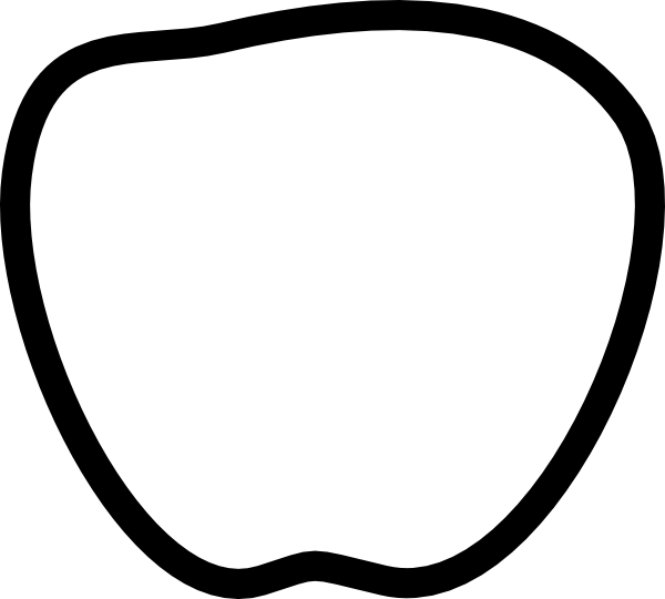 Apple Black And White - Face Clipart (600x540), Png Download