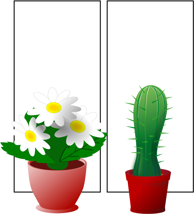 Free Window With Plants - Plantjes Water Geven Vakantie Clipart (758x800), Png Download