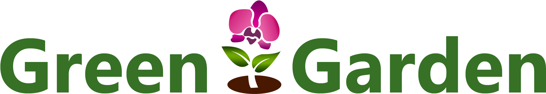 Green Garden Logo Clipart (1899x504), Png Download
