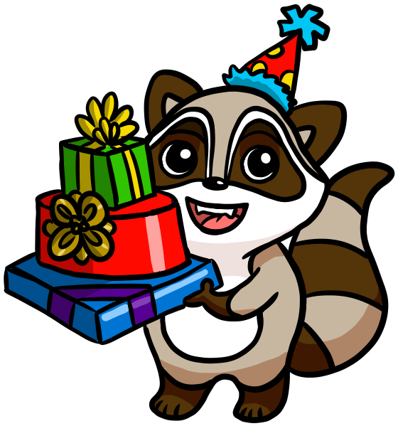 Bandit The Raccoon Messages Sticker-1 Clipart (618x618), Png Download