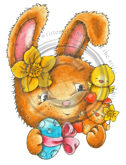 Easter Bunny Cute Col Clipart (489x640), Png Download