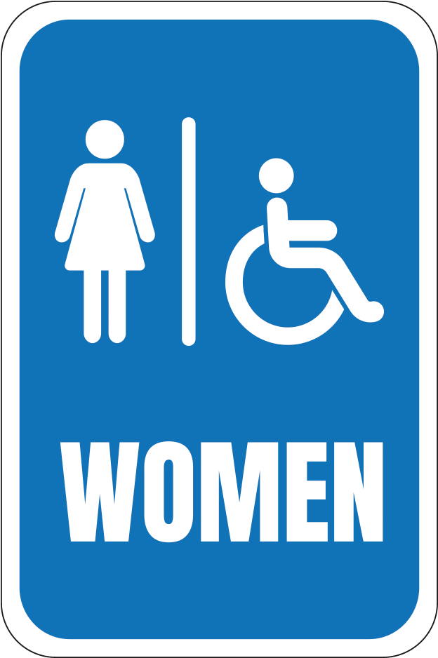 Handicap Womens Restroom Clipart (1000x1000), Png Download