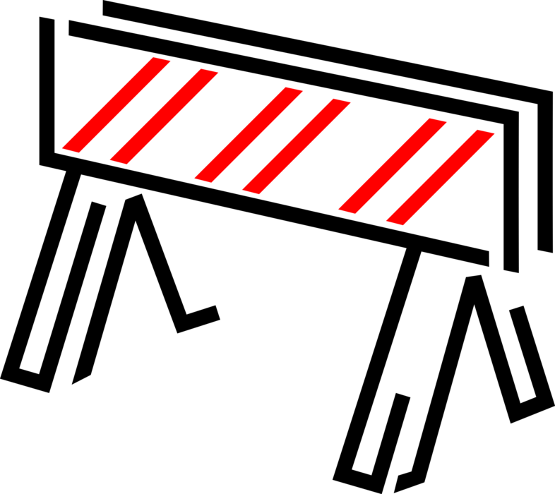 Vector Illustration Of Construction Industry Barrier Clipart (786x700), Png Download