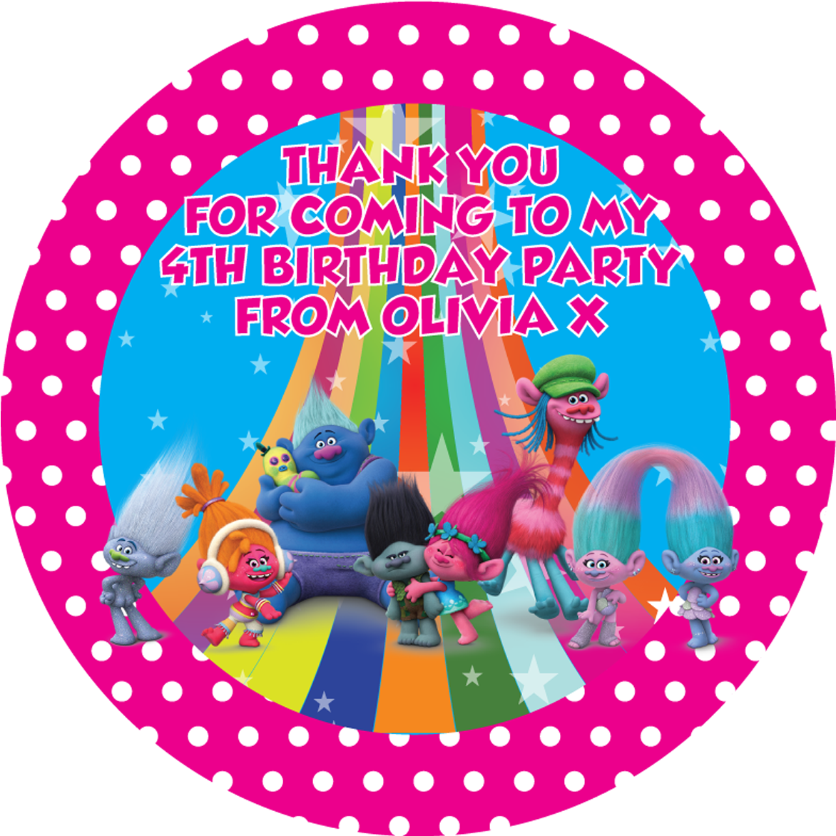 Trolls Party Box Stickers Clipart (1200x1200), Png Download
