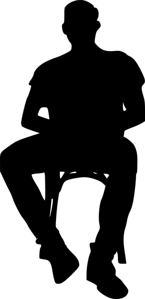Free Png Sitting In Chair Silhouette Png Clipart (480x989), Png Download