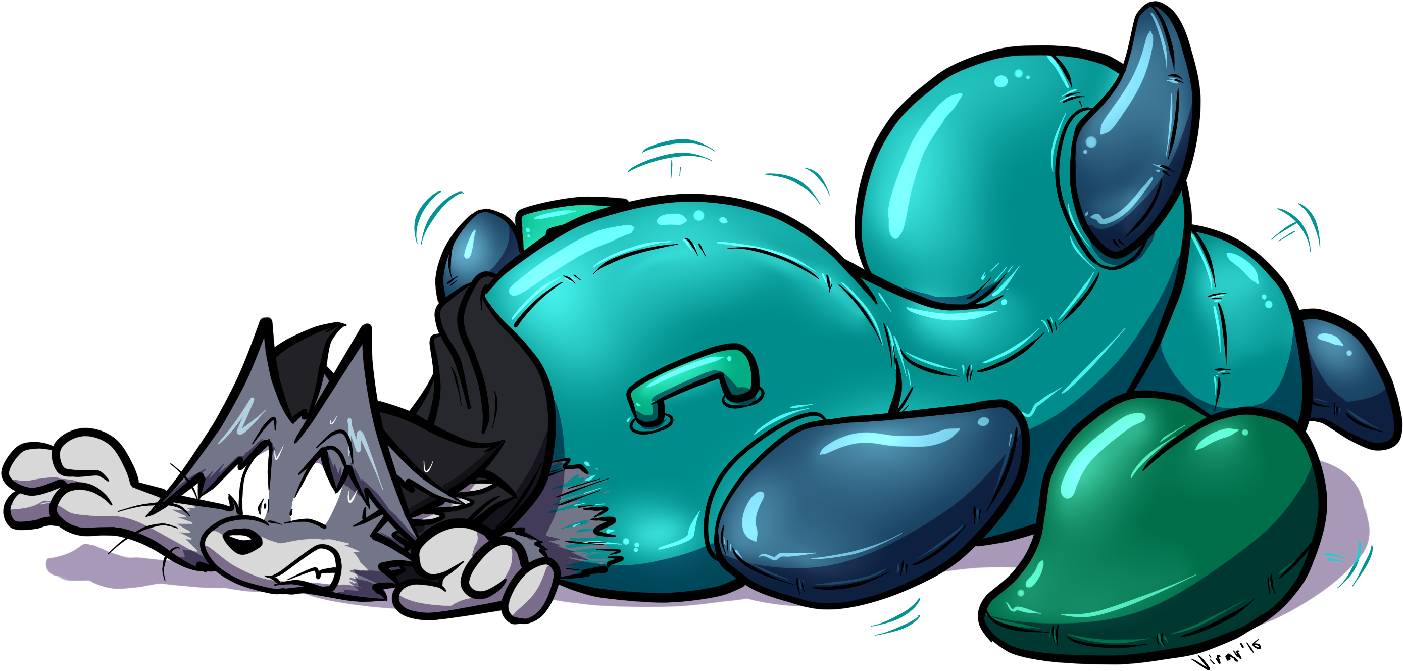 Inflatable Sea Serpent Hex By Virmir Clipart (3006x1437), Png Download