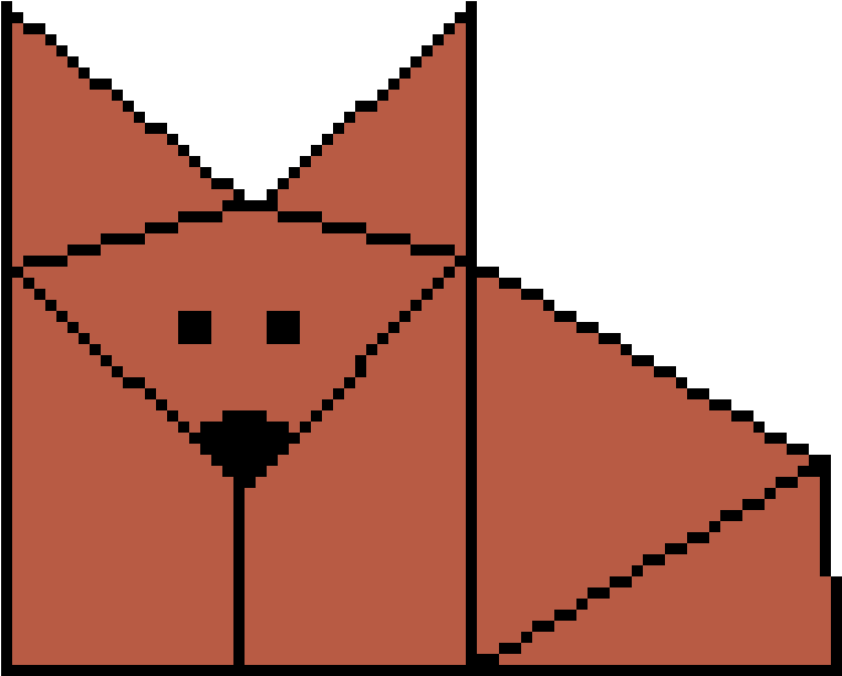 Origami Fox Clipart (860x650), Png Download