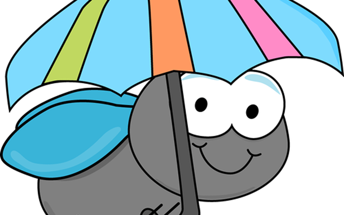 Fly And Umbrellapng Clip Art Flowers/bugs Transparent Png (1368x855), Png Download