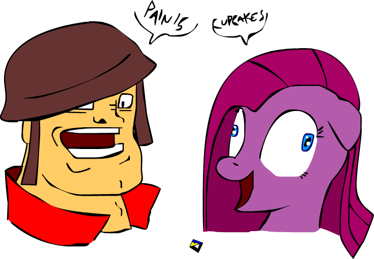 Pinkie Pie Cupcake Team Fortress 2 Face Pink Facial Clipart (737x511), Png Download