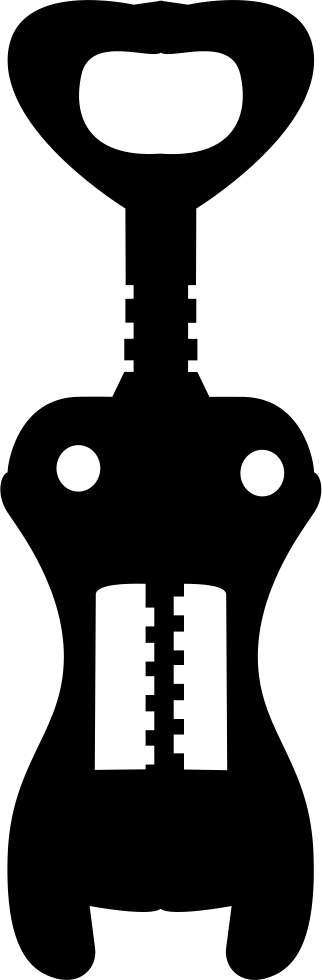 Wine Opener Silhouette Comments Clipart (322x980), Png Download