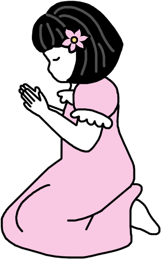 Praying Girl Christian Religious Prayer Plaque Gift Clipart (1000x1000), Png Download