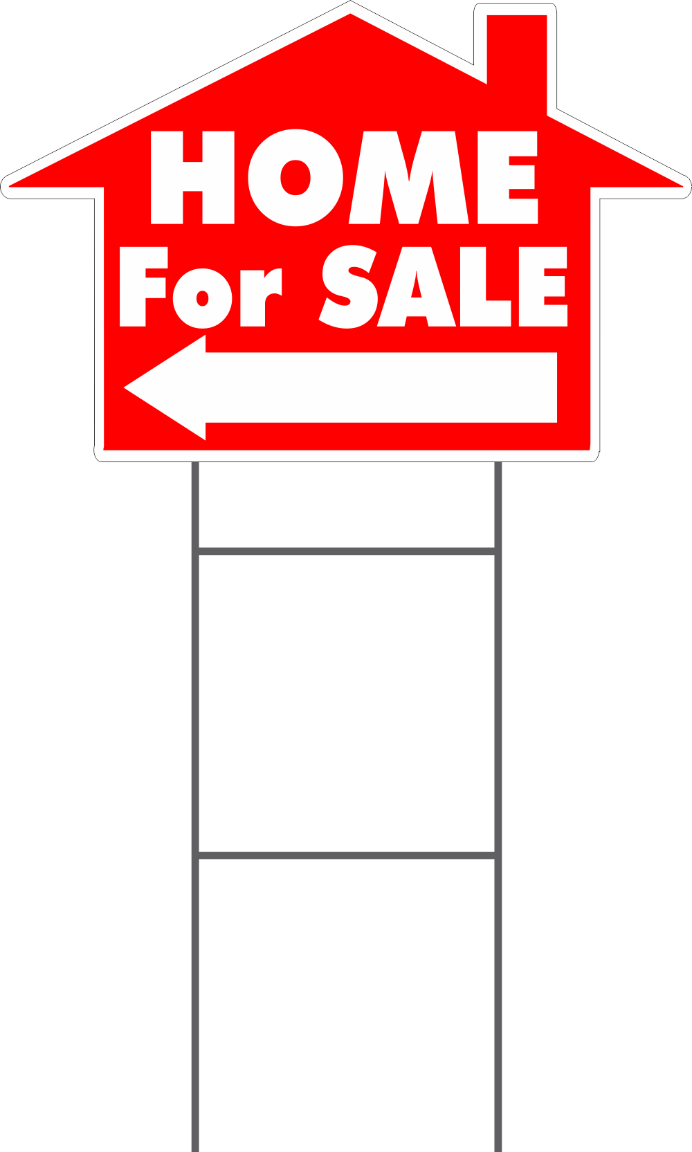 Home For Sale House Shaped Yard Sign Clipart (1000x1665), Png Download