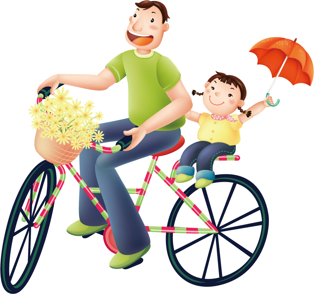 Father Birthday Wish And Cycling Transprent Png Clipart (1217x971), Png Download