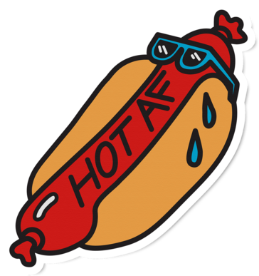 Hot Af Sticker Clipart (564x600), Png Download