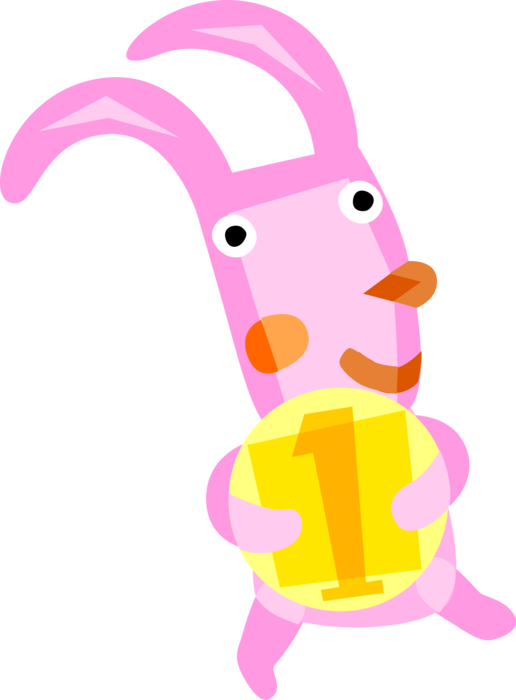 Vector Illustration Of Pascha Easter Bunny Rabbit Folkloric Clipart (516x700), Png Download