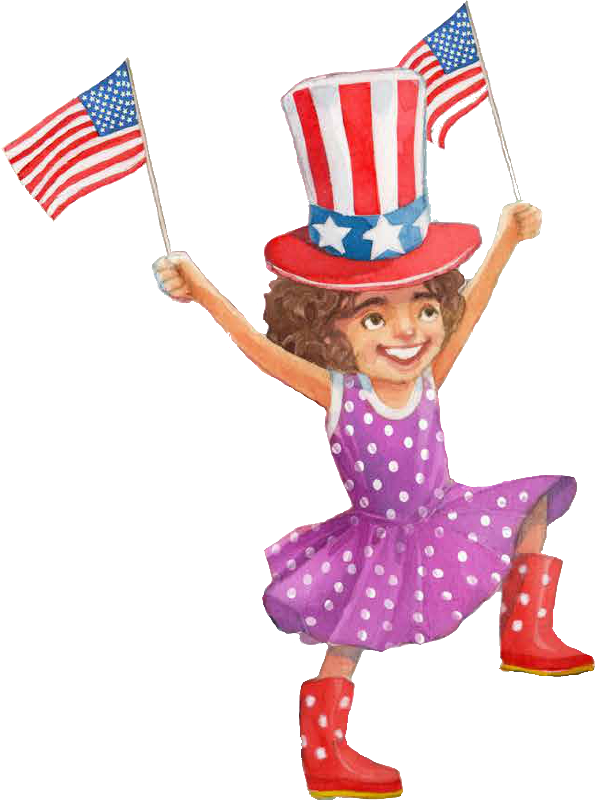 Flag Girl Isolated Clipart (2050x2703), Png Download