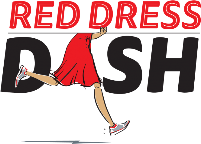 Red Dress Dash Logo With Cartoon Woman Legs Standing Clipart (700x516), Png Download
