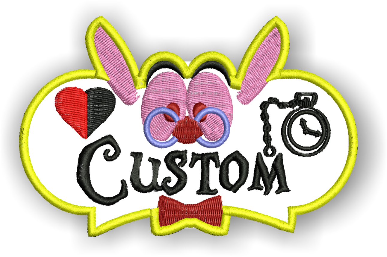 Image Of Custom White Rabbit Patch Clipart (1326x1014), Png Download