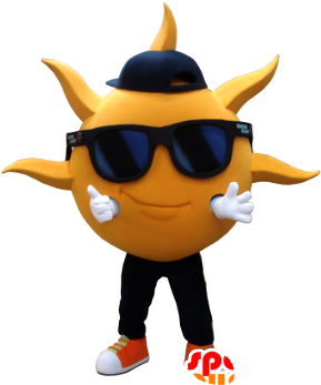 Yellow Sun-like Mascot, With Sunglasses Clipart (600x600), Png Download