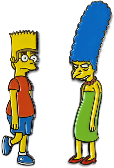 Burns & Smithers Double Pin Ever Pin By The Patch Parlour Clipart (709x709), Png Download