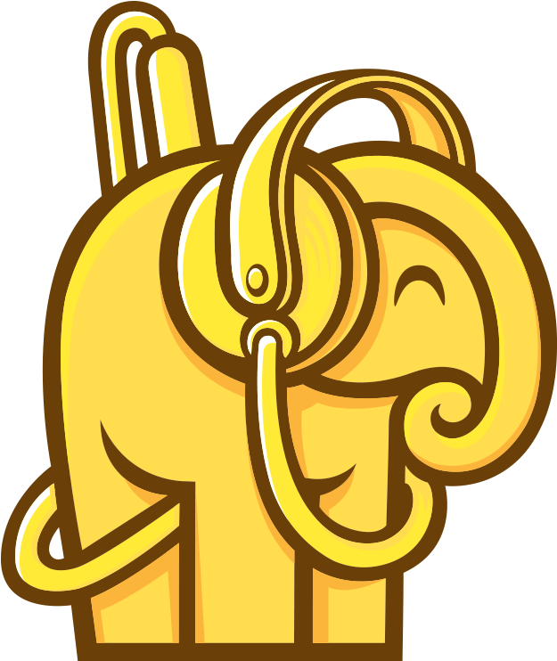 Huejly™ Listening Intently Elephant With Headphones Clipart (669x770), Png Download