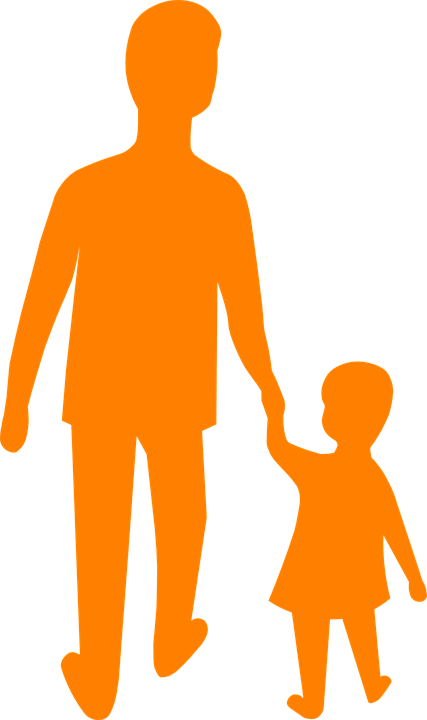 Father, Son, Daughter, Silhouette Png Clipart (427x720), Png Download