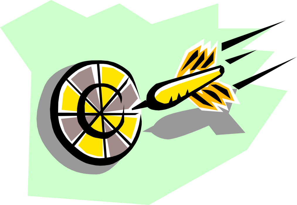 Vector Illustration Of Traditional Pub Game Dartboard Clipart (1013x700), Png Download