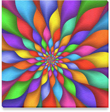 Psychedelic Rainbow Spiral Canvas Print Clipart (800x800), Png Download