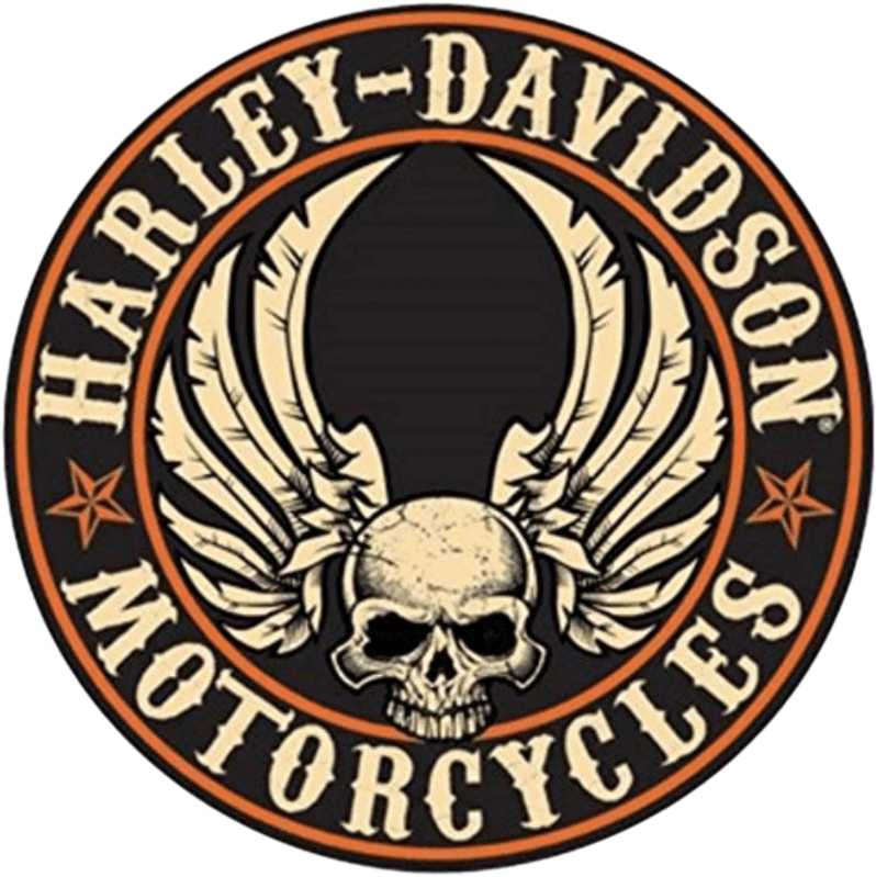 H D Flying Skull Round Tin Sign Clipart (1024x976), Png Download