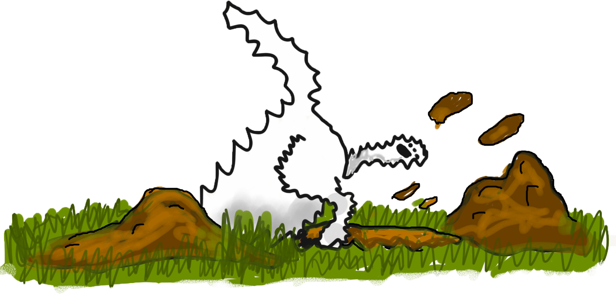 Poppy The Office Dog Digging A Hole Clipart (2100x1086), Png Download