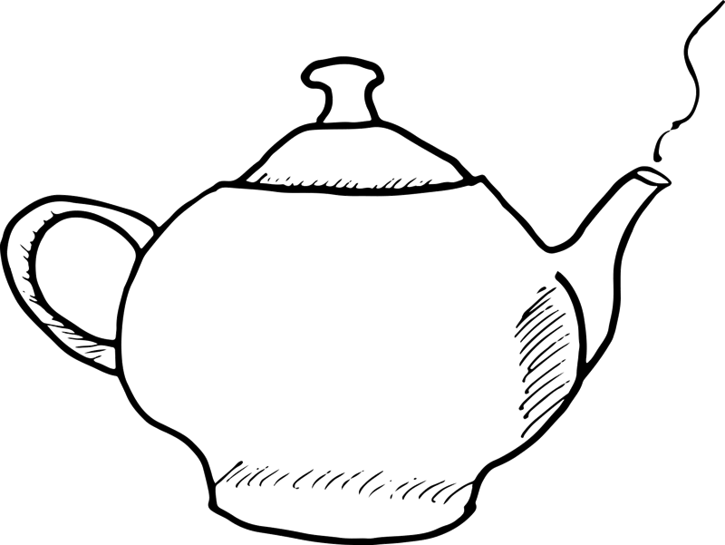 Tea Pot Rubber Stamp Clipart (800x601), Png Download