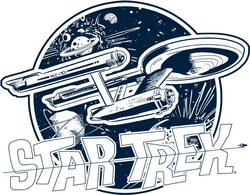 Star Trek Retro Enterprise Youth T Shirt Clipart (864x745), Png Download