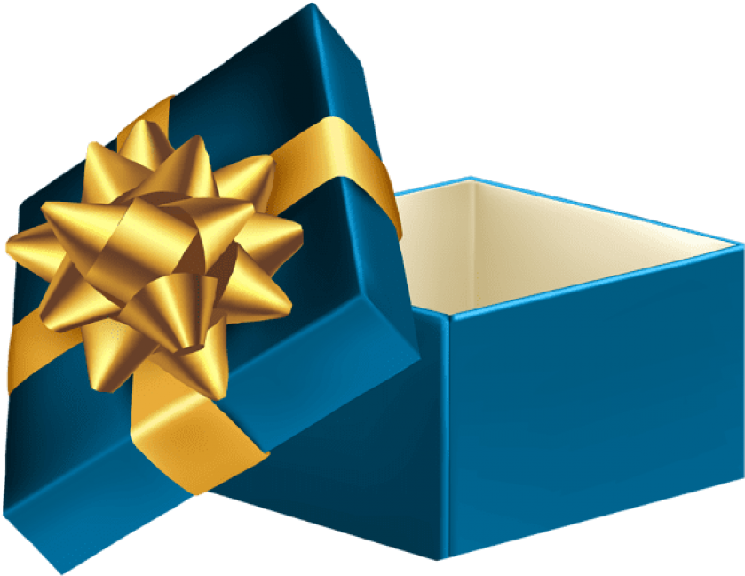 Download Blue Open Gift Box Clipart Png Photo Transparent Png (850x659), Png Download