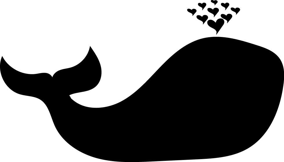 Black Whale Hearts Clipart (978x561), Png Download