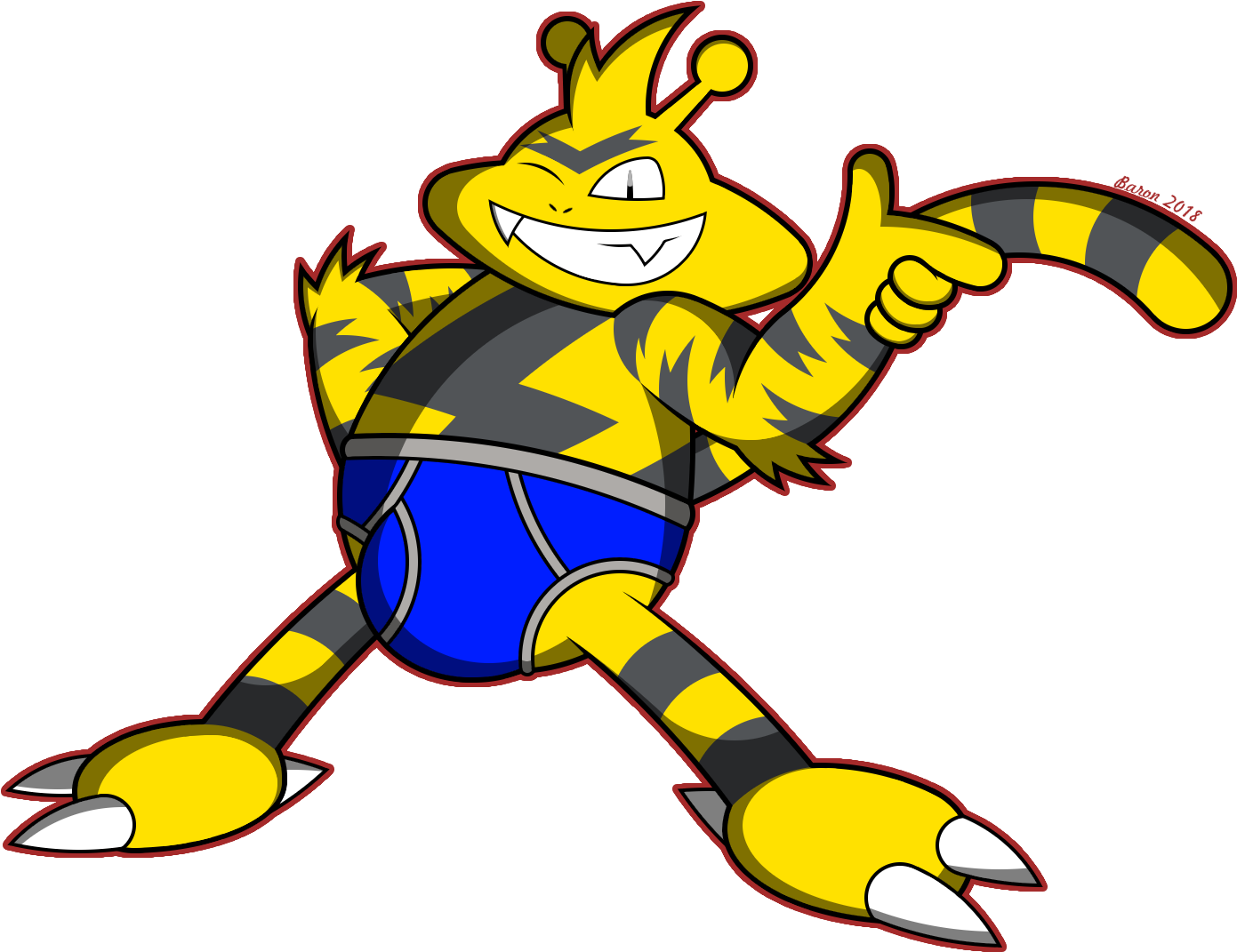 Underwear Model Electabuzz Clipart (1500x1200), Png Download