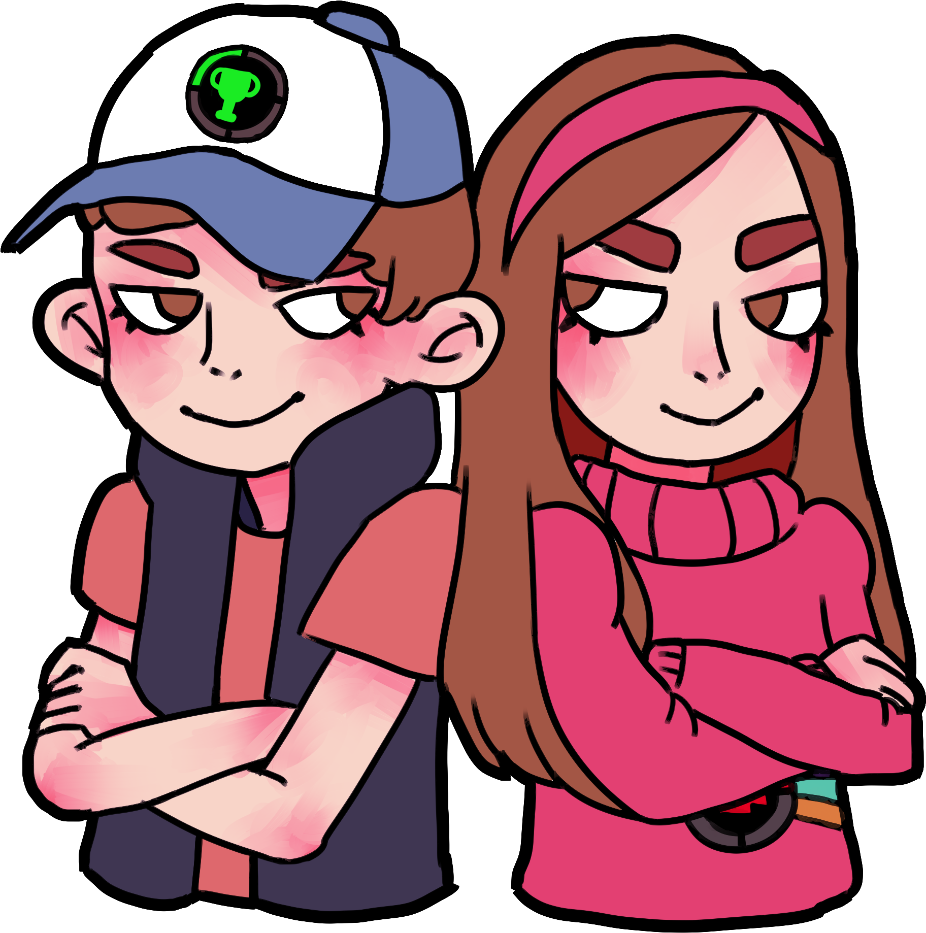Hello, I've Drawn Matpat And Steph As Mabel And Dipper Clipart (1900x2104), Png Download