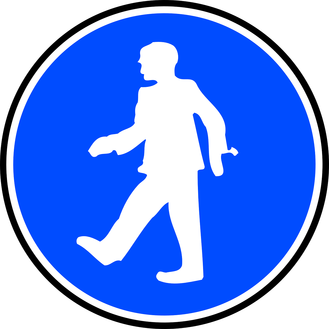 Man Walking Caution Warning Png Image Clipart (1280x1280), Png Download